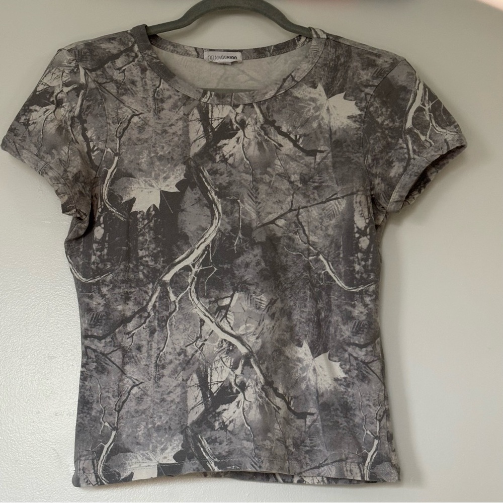 Gray Camouflage Short Sleeve Tee
